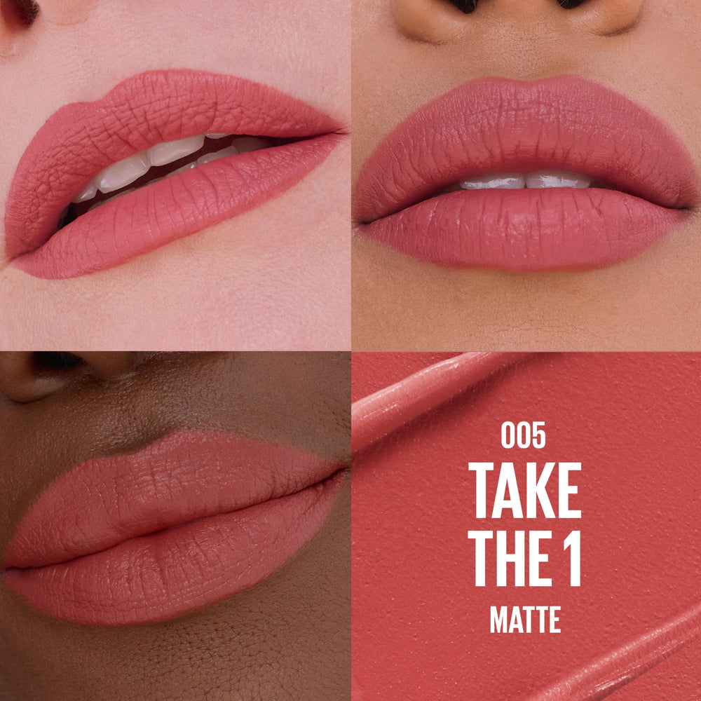 MAYBELLINE close-up of lipstick bullet texture highlighting smooth glide