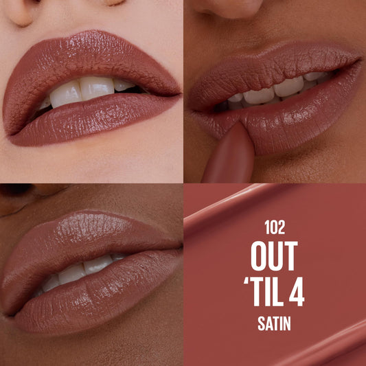 MAYBELLINE bullet close-up showing creamy texture and smooth glide