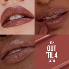 MAYBELLINE bullet close-up showing creamy texture and smooth glide