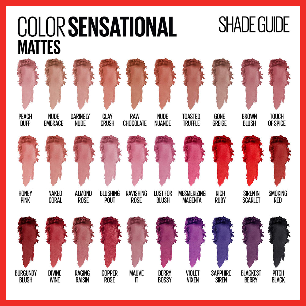 MAYBELLINE lipstick in hand showing scale and portable size for on‑the‑go touchups