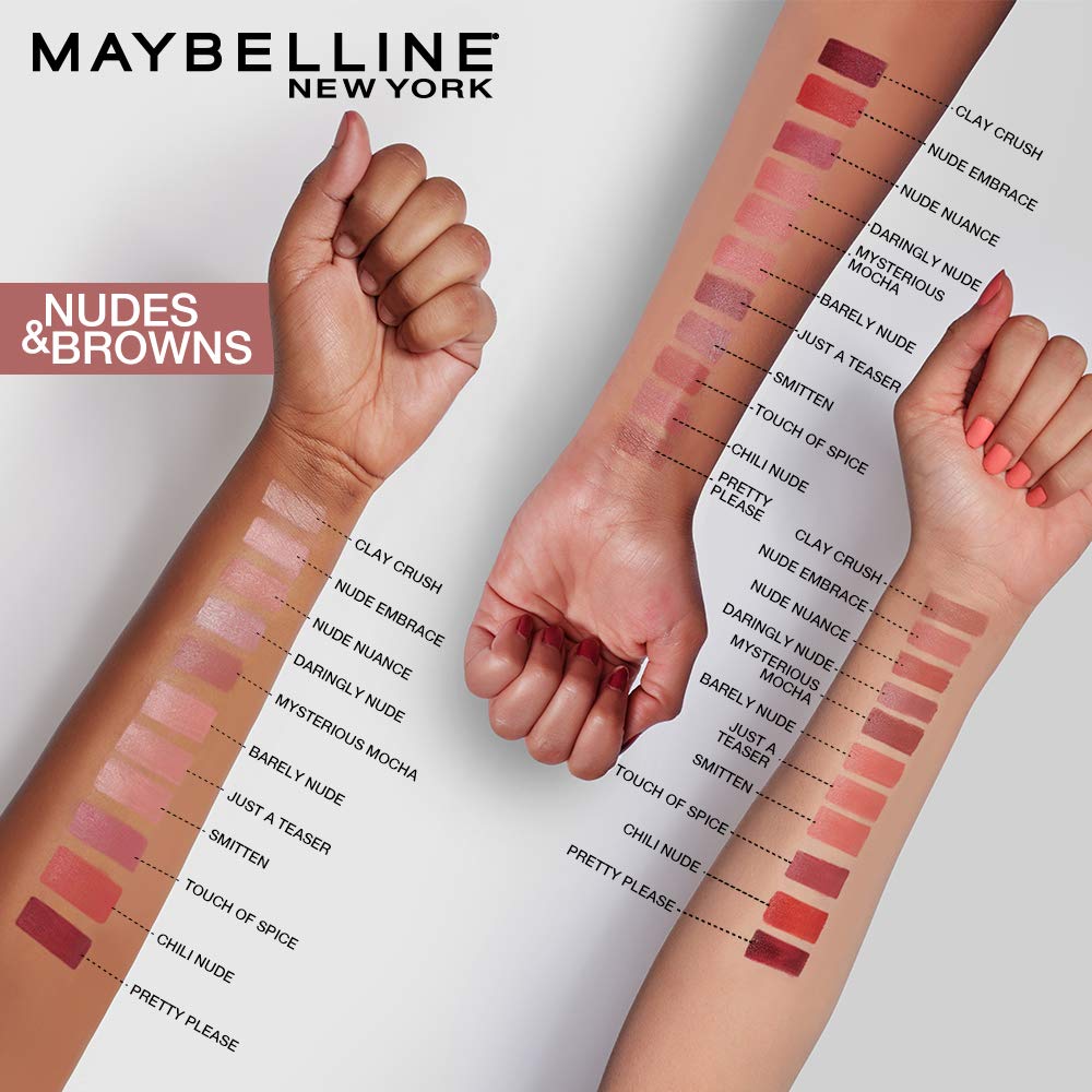 MAYBELLINE lipstick next to makeup bag lifestyle scene for daily styling convenience