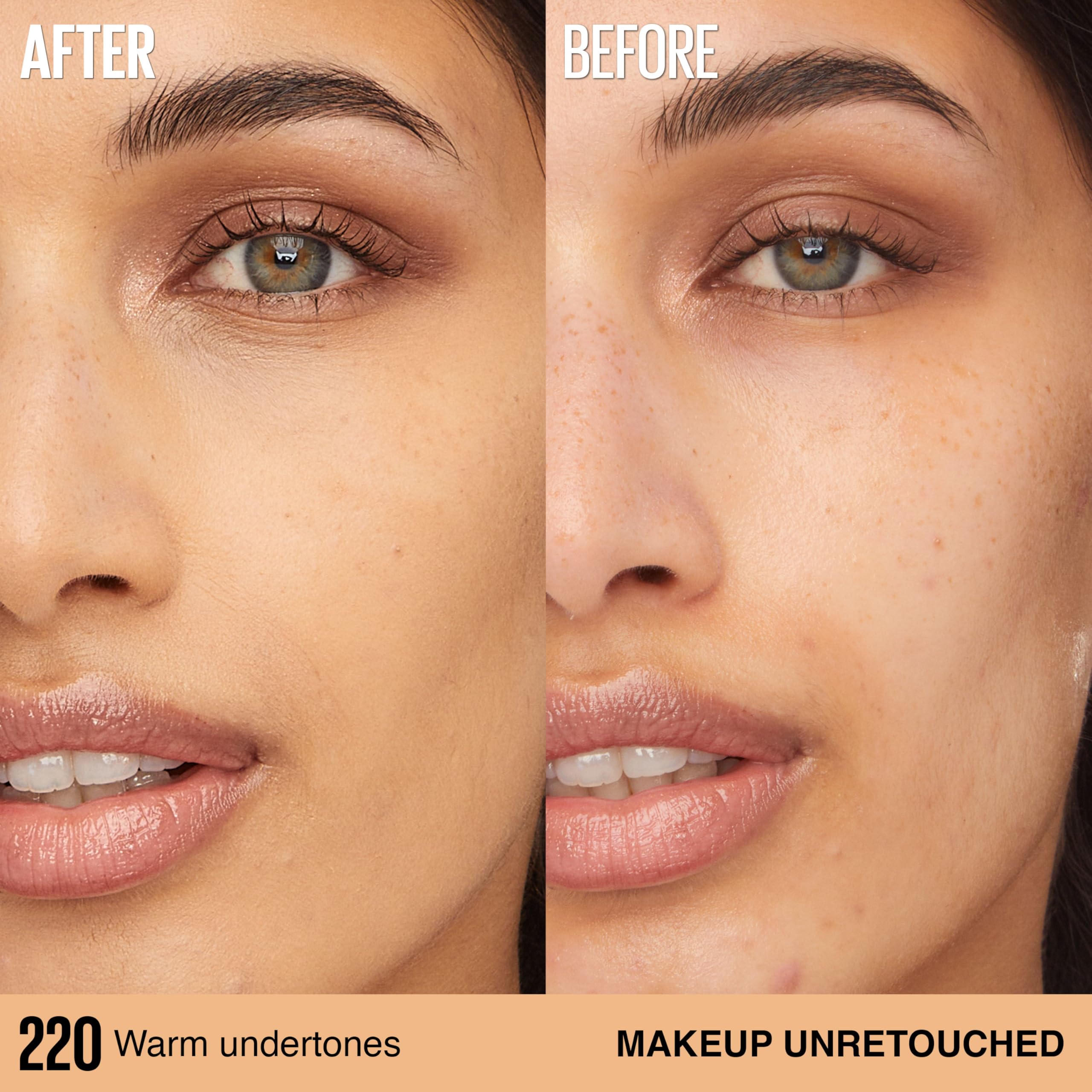 Maybelline shade 220 bottle close-up illustrating accurate color reference
