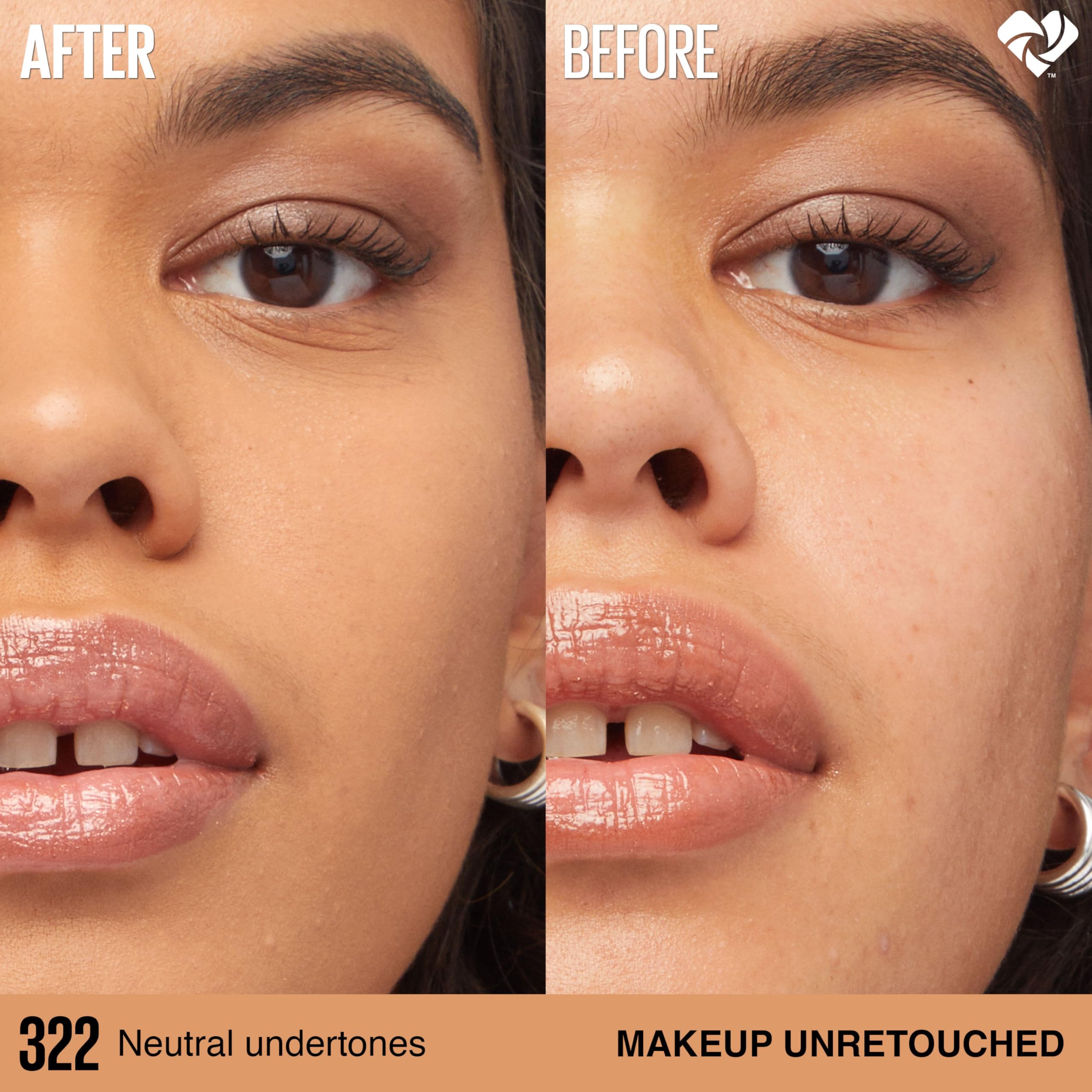 Maybelline close texture shot showing smooth, luminous matte finish