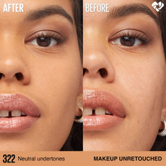Maybelline close texture shot showing smooth, luminous matte finish