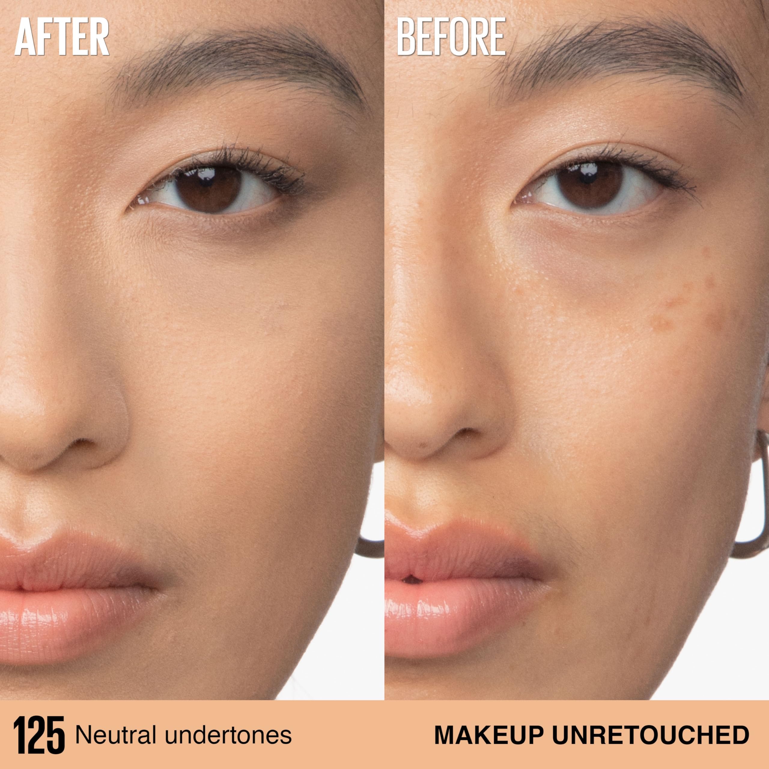 Maybelline arm swatches across 24 shades, shows shade variety for accurate matching