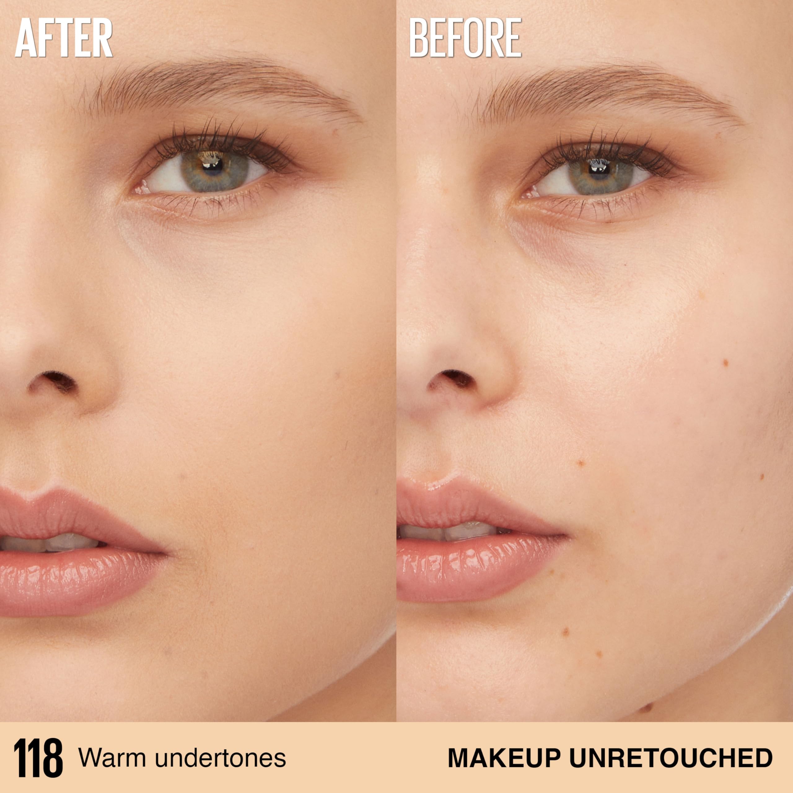 Maybelline close-up of foundation texture showing lightweight luminous matte finish