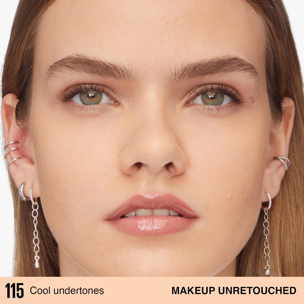 Maybelline Super Stay Lumi‑Matte texture swatch on skin showing blendable coverage benefit