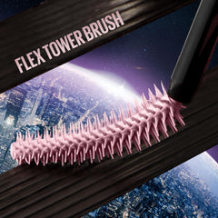 Maybelline mascara texture with visible fibers and bamboo extract for fuller lashes benefit