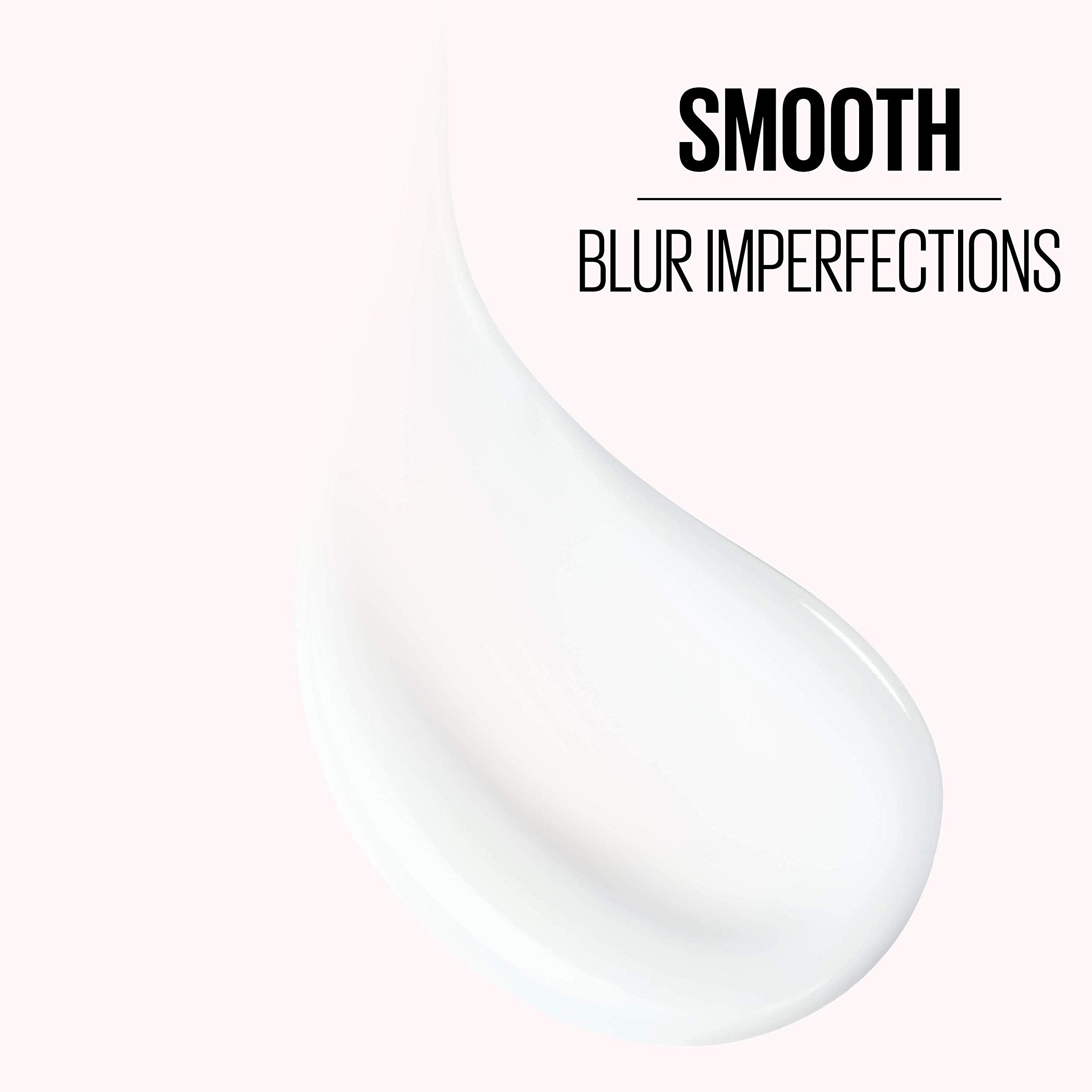 MAYBELLINE before and after split-face showing visible blur and refined skin finish