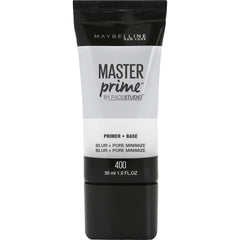 MAYBELLINE front packaging of Master Prime primer showing bottle and label for quick ID and shelf appeal
