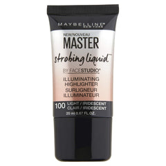 Maybelline bottle next to coin showing 0.67 fl oz size and travel-friendly benefit