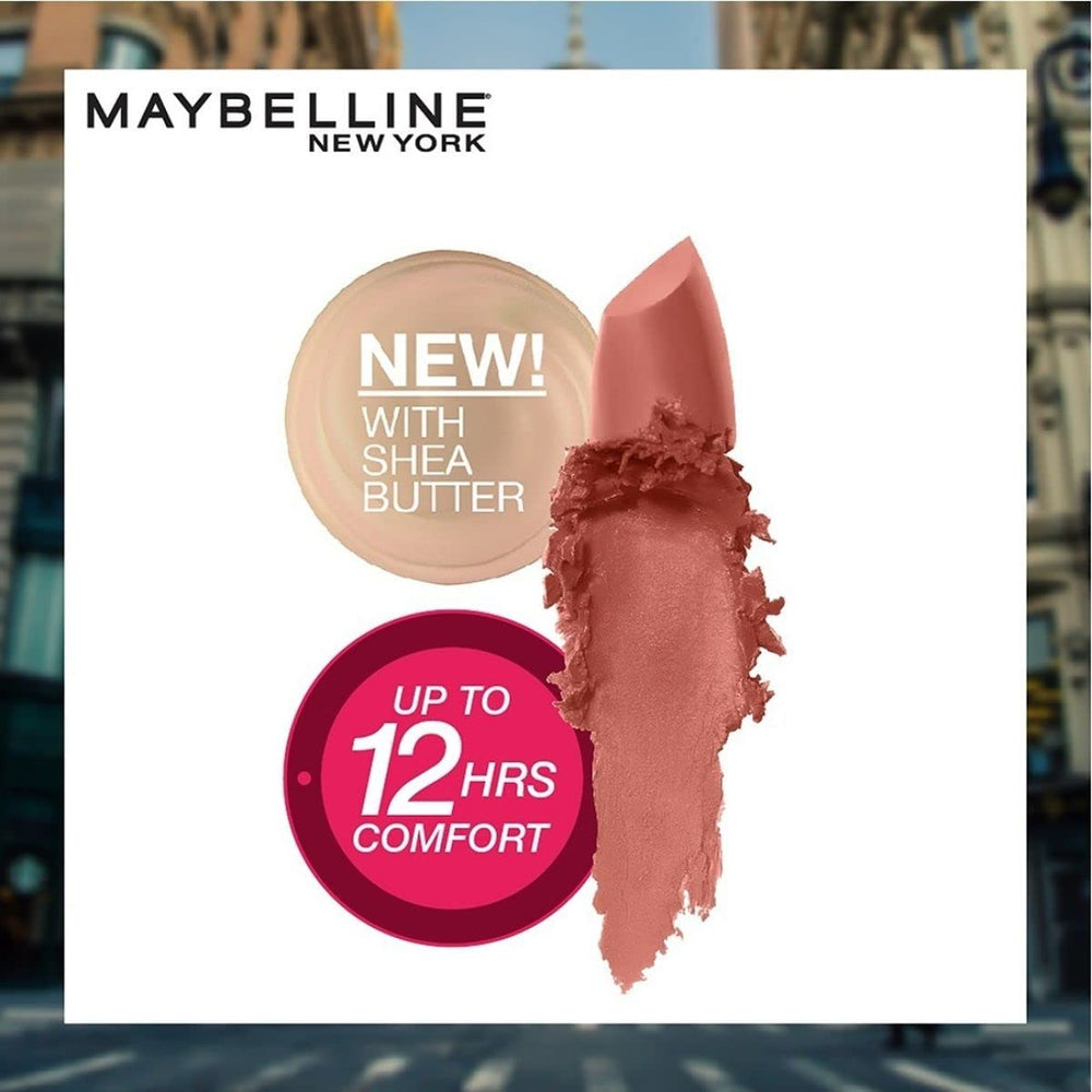 Maybelline lipstick arm swatches showing Clay Crush and other shades