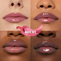 MAYBELLINE XL wand close-up with gloss loaded, demonstrates even application benefit