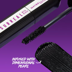 Maybelline Meta Black swiped on lashes showing length and shine