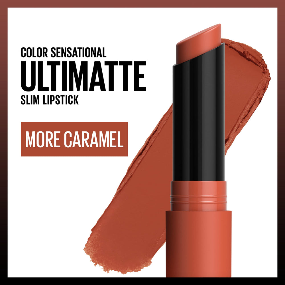 Maybelline more caramel slim bullet detail highlighting precise tip and finish