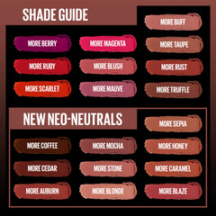 Maybelline More Mocha applied on model lips demonstrating flattering finish