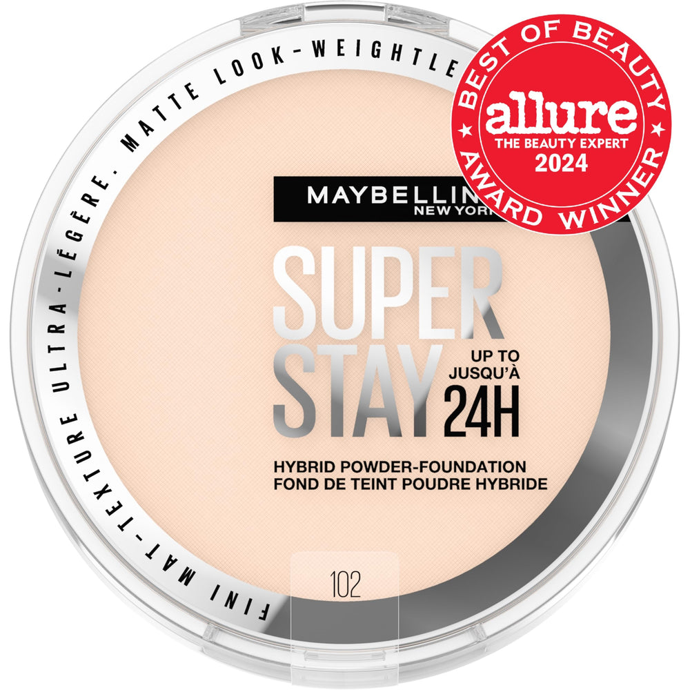 Maybelline open compact with sponge illustrating easy on-the-go application
