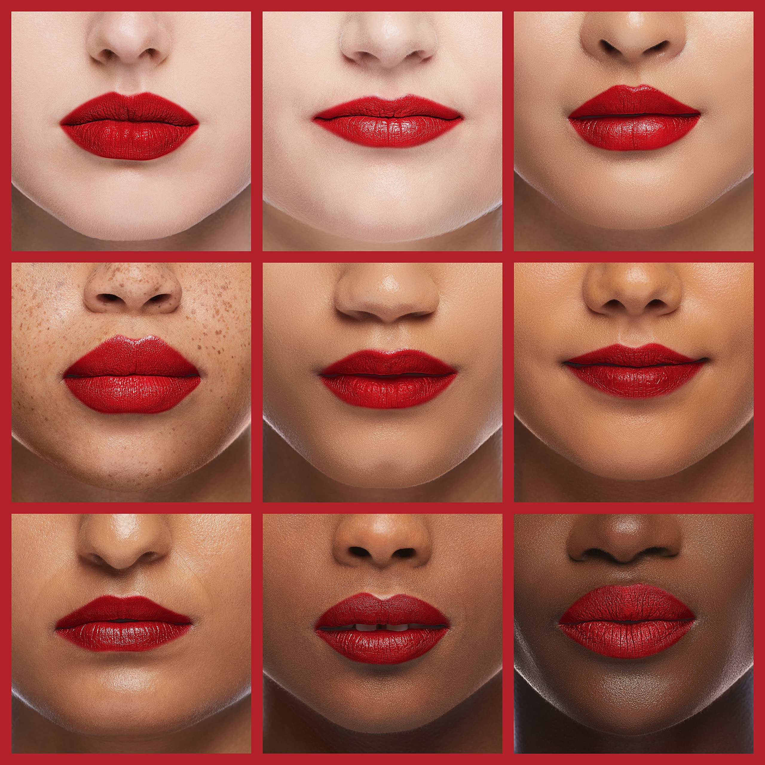 Maybelline Optic Ruby swatch on skin showing rich pigment and true-to-shade benefit