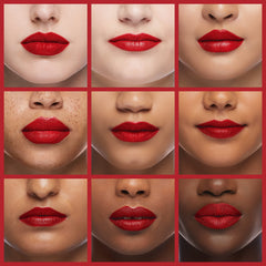Maybelline Optic Ruby swatch on skin showing rich pigment and true-to-shade benefit