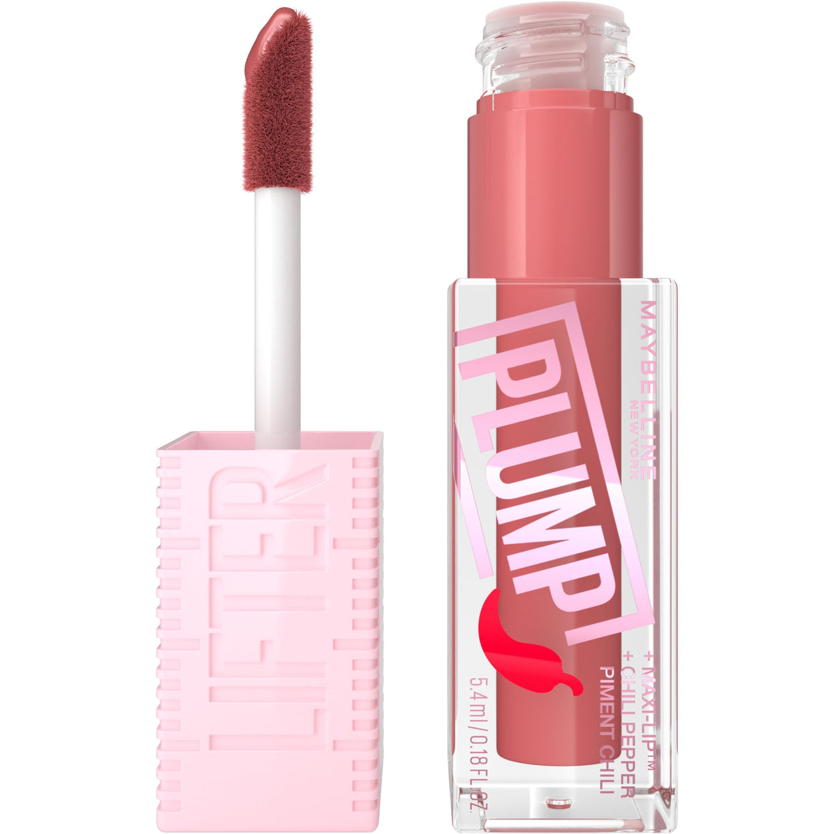MAYBELLINE front packaging of Peach Fever showing glossy tube and shade