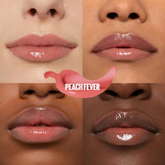 MAYBELLINE XL wand applying Peach Fever gloss for even lift