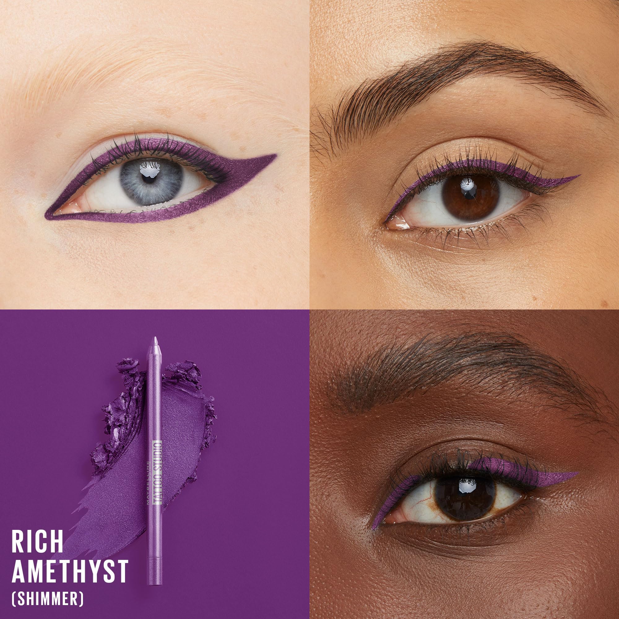 Maybelline close-up of sharpened tip showing precise point for clean application benefit precision