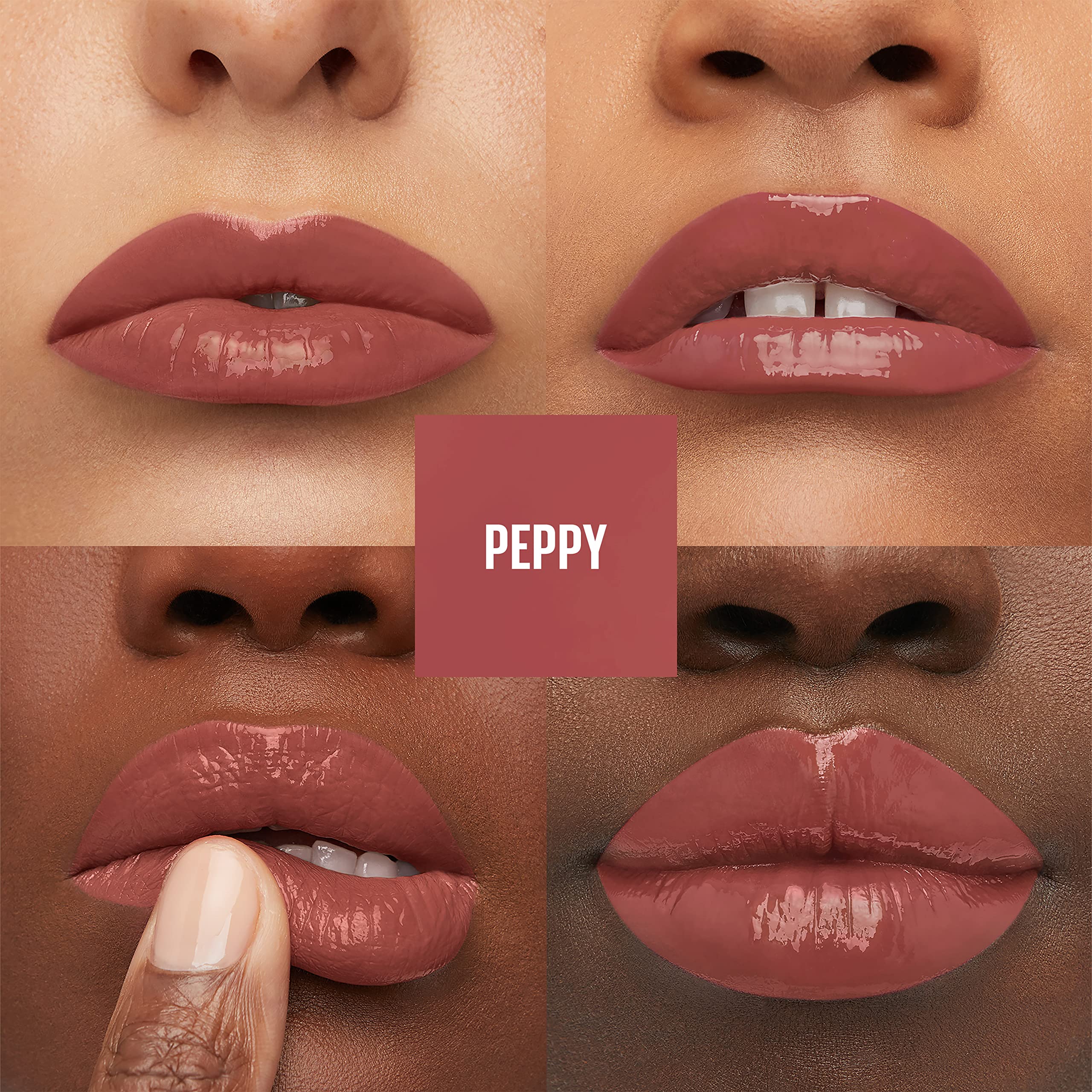 MAYBELLINE Peppy swatch on arm showing intense pigment and true-to-color benefit