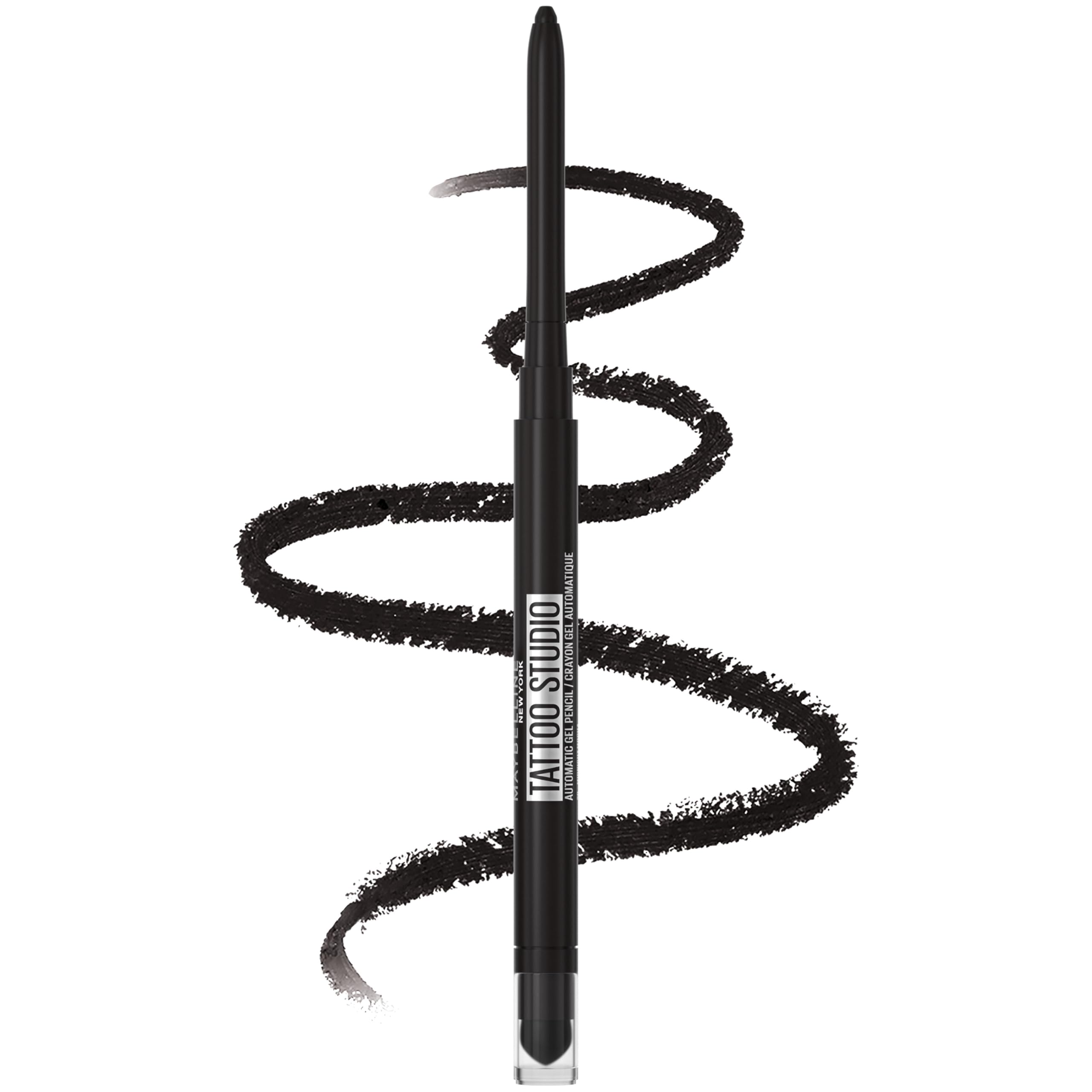 MAYBELLINE pitch black front packaging showing shade and branding benefit long-wear