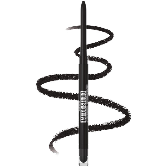 MAYBELLINE pitch black front packaging showing shade and branding benefit long-wear
