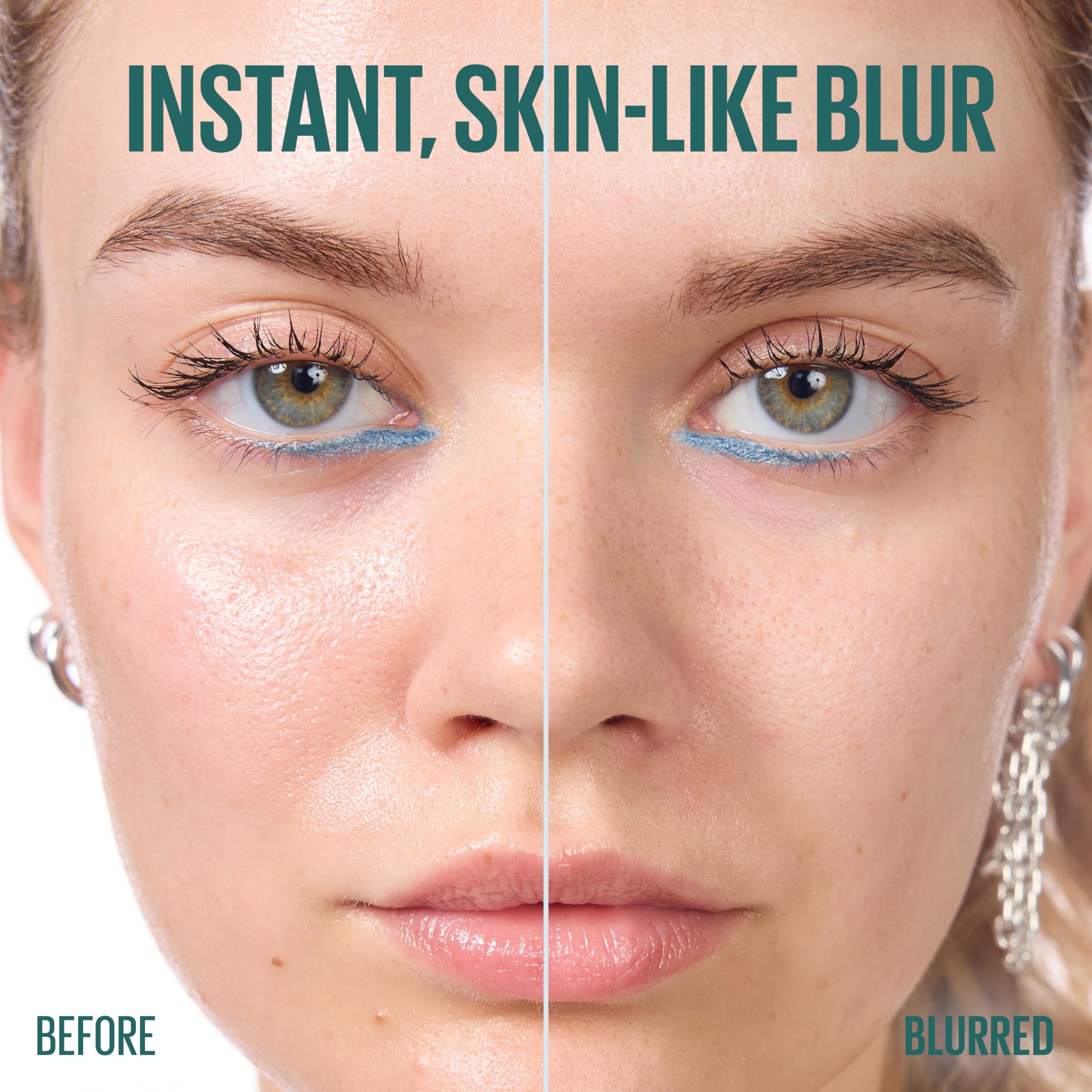 Maybelline primer in hand to show size and easy travel-friendly scale benefit