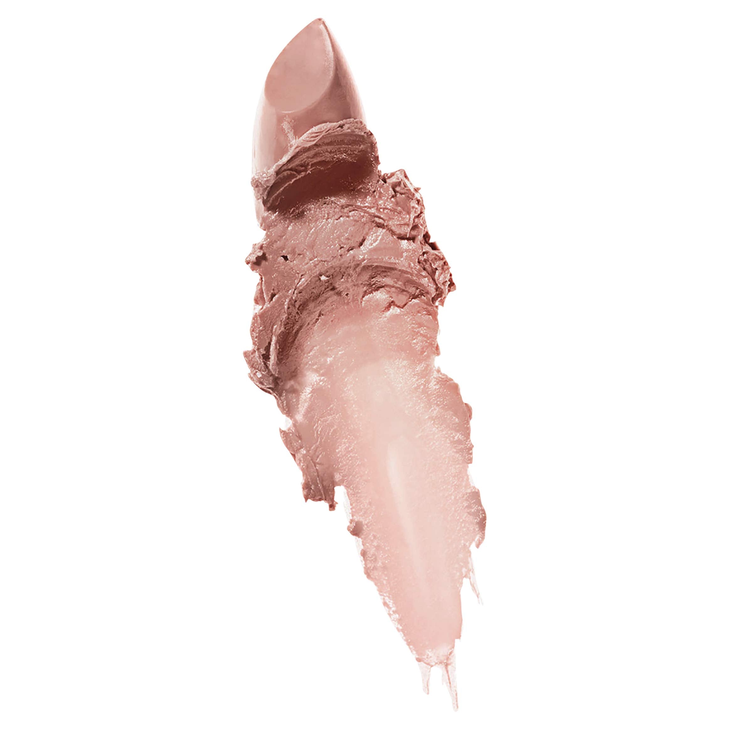 MAYBELLINE lipstick swipe on paper showing texture and buildable coverage benefit