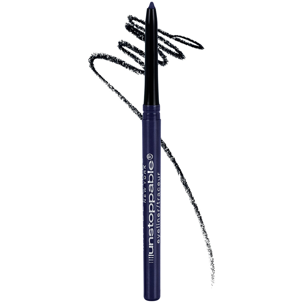 Maybelline Unstoppable Sapphire pencil front packaging showing vibrant blue shade and branding