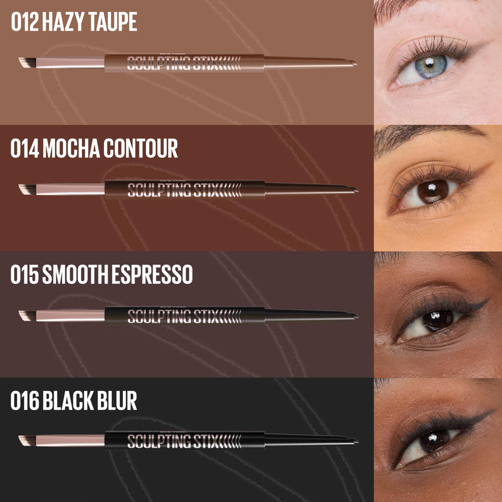 MAYBELLINE Sculpting Stix applied on eye showing defined yet blended liner for natural enhancement