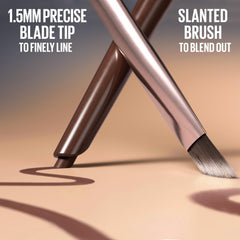 MAYBELLINE Sculpting Stix held in hand for size comparison to show travel-friendly, dual-ended design