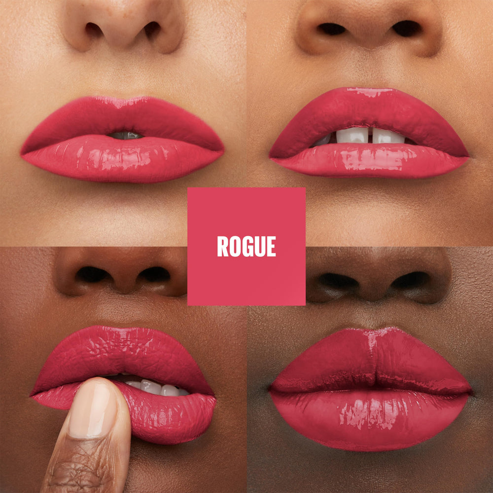 MAYBELLINE rogue shade swatched on arm showing intense pigment payoff