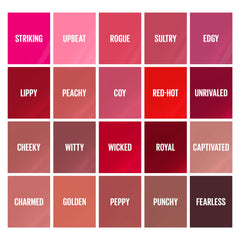 MAYBELLINE multiple shades lined up to show color range and choice clarity