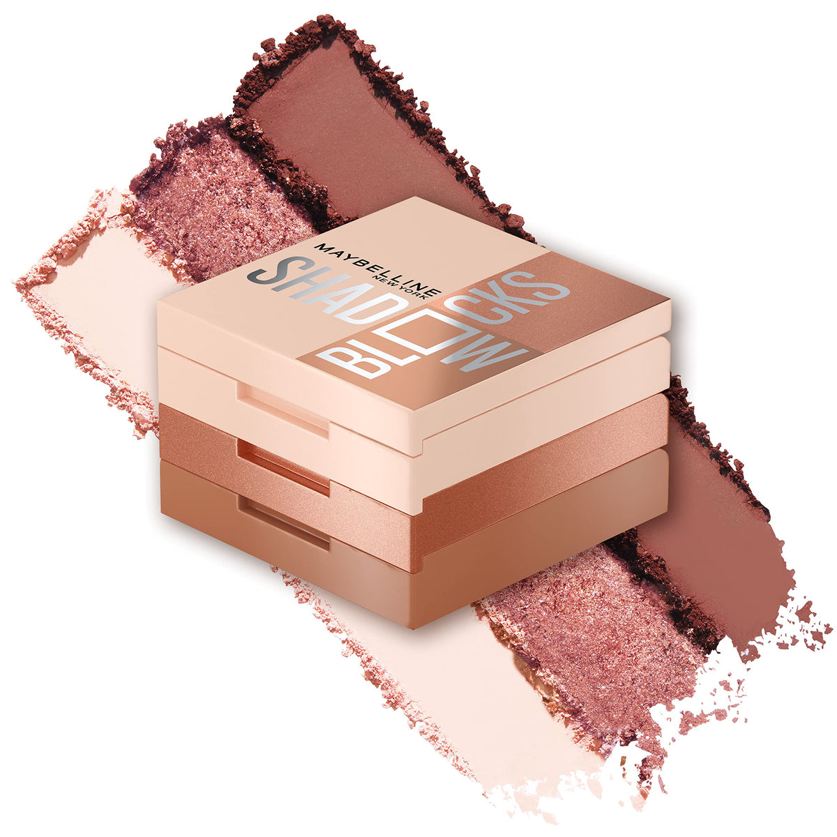 Maybelline Shadow Blocks front packaging showing compact travel benefit