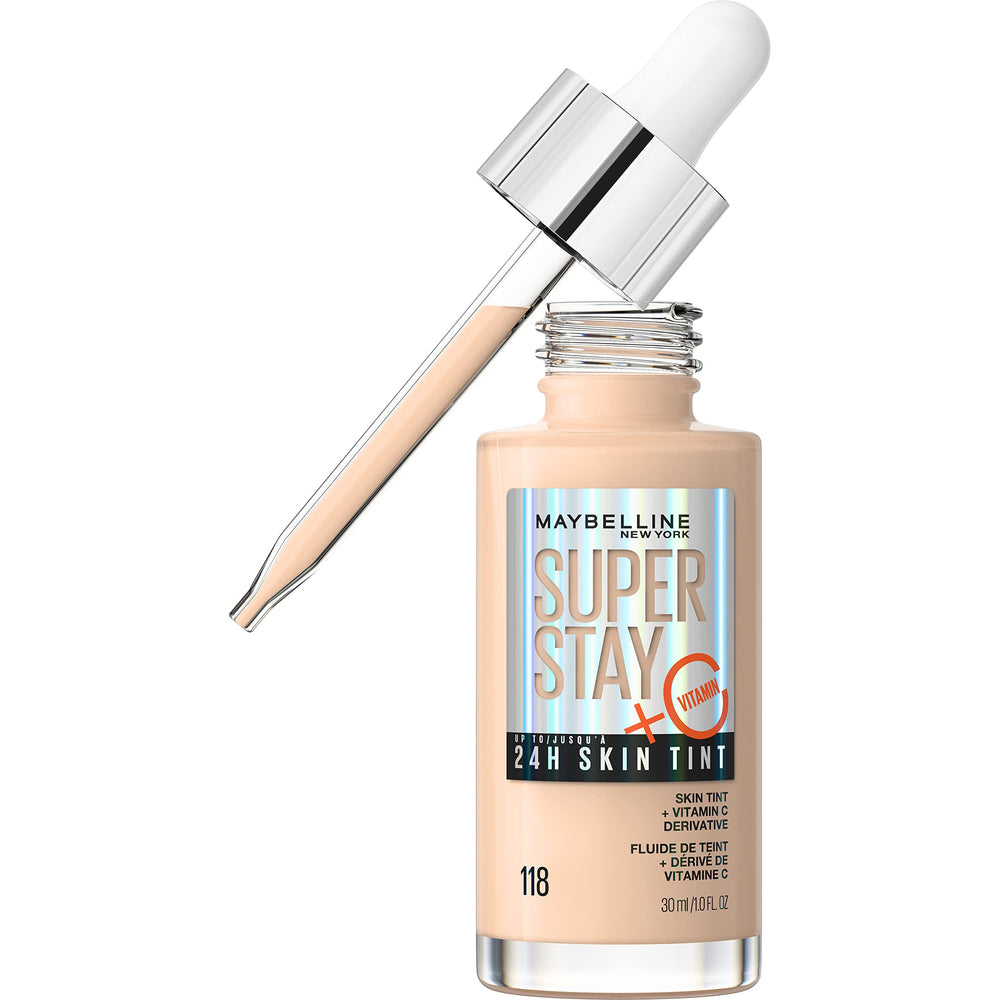Maybelline front bottle view showing packaging and shade 118 benefit longwear