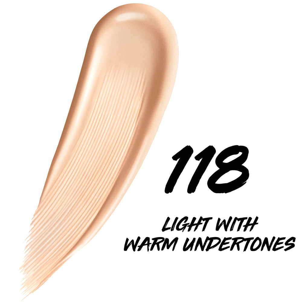 Maybelline close-up pump and label showing product details and easy dispensing