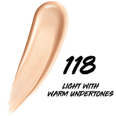 Maybelline close-up pump and label showing product details and easy dispensing