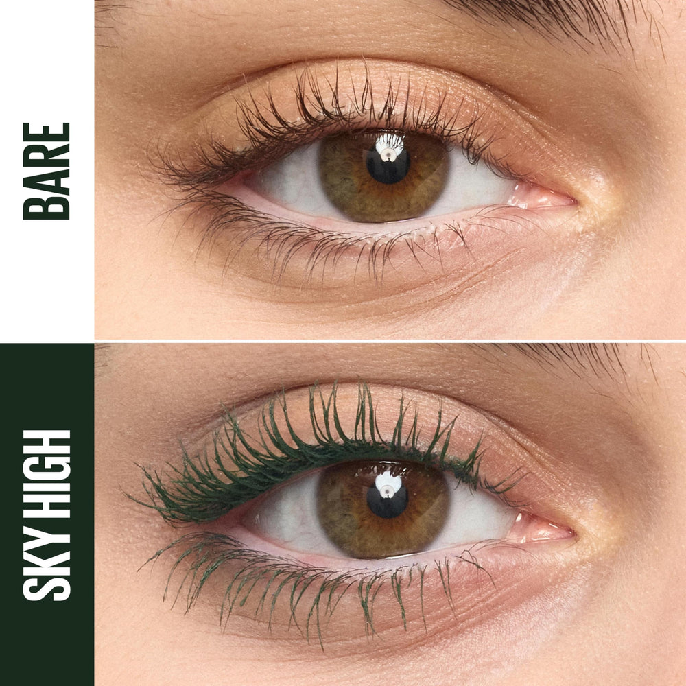 Maybelline Sky High Flex Tower brush close-up demonstrating bendable design for fuller lashes