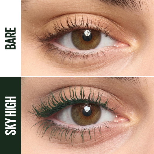 Maybelline Sky High Flex Tower brush close-up demonstrating bendable design for fuller lashes