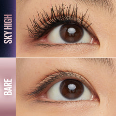Maybelline Sky High flex tower brush close-up showing bendable bristles for precise lash coverage