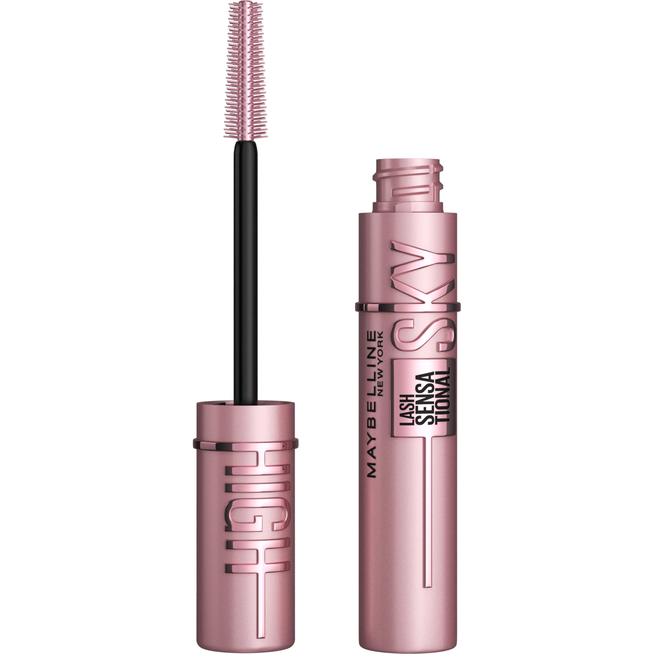 Maybelline tube front view showing True Brown shade and compact packaging benefit