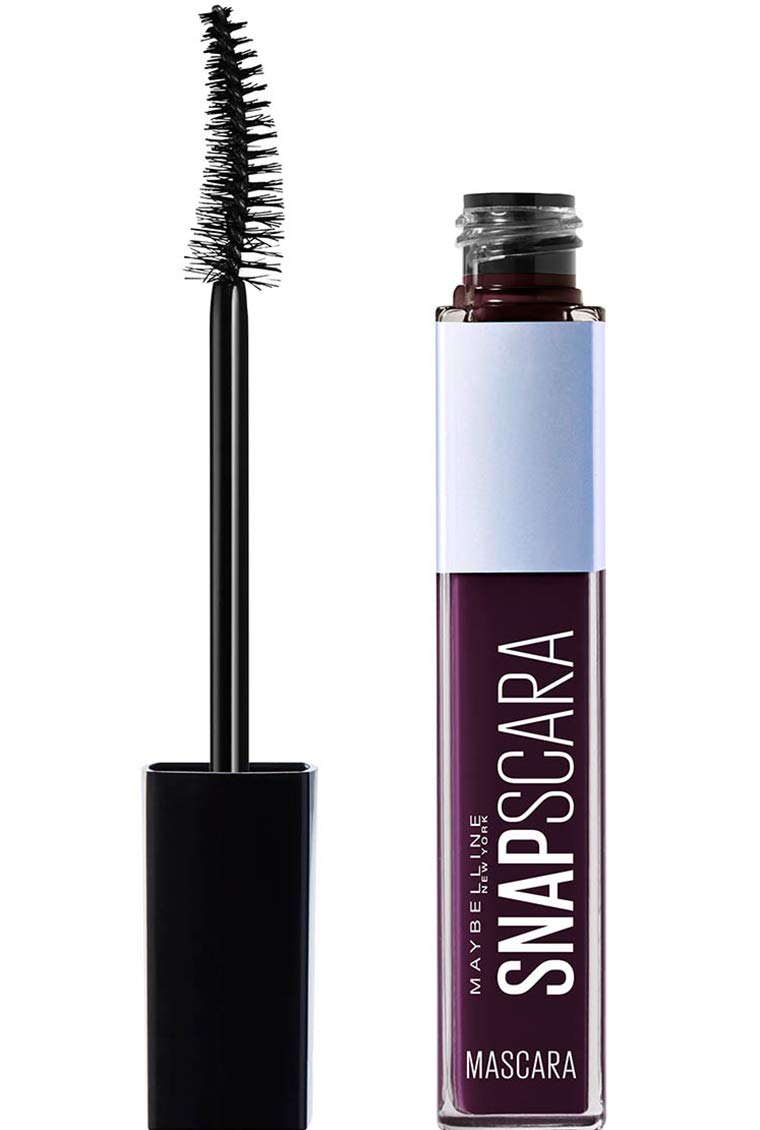 Maybelline Snapscara front tube showing Black Cherry shade and bold color payoff