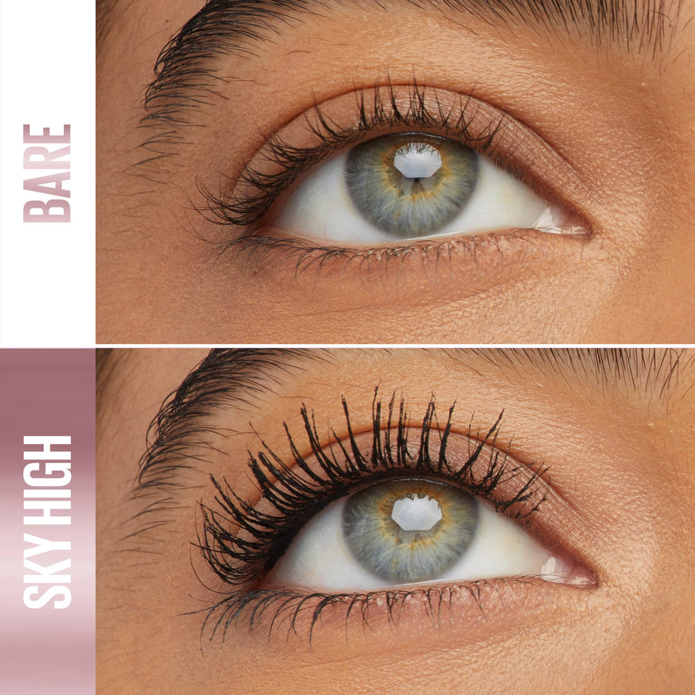 Maybelline Sky High flex tower brush displaying lengthening benefit