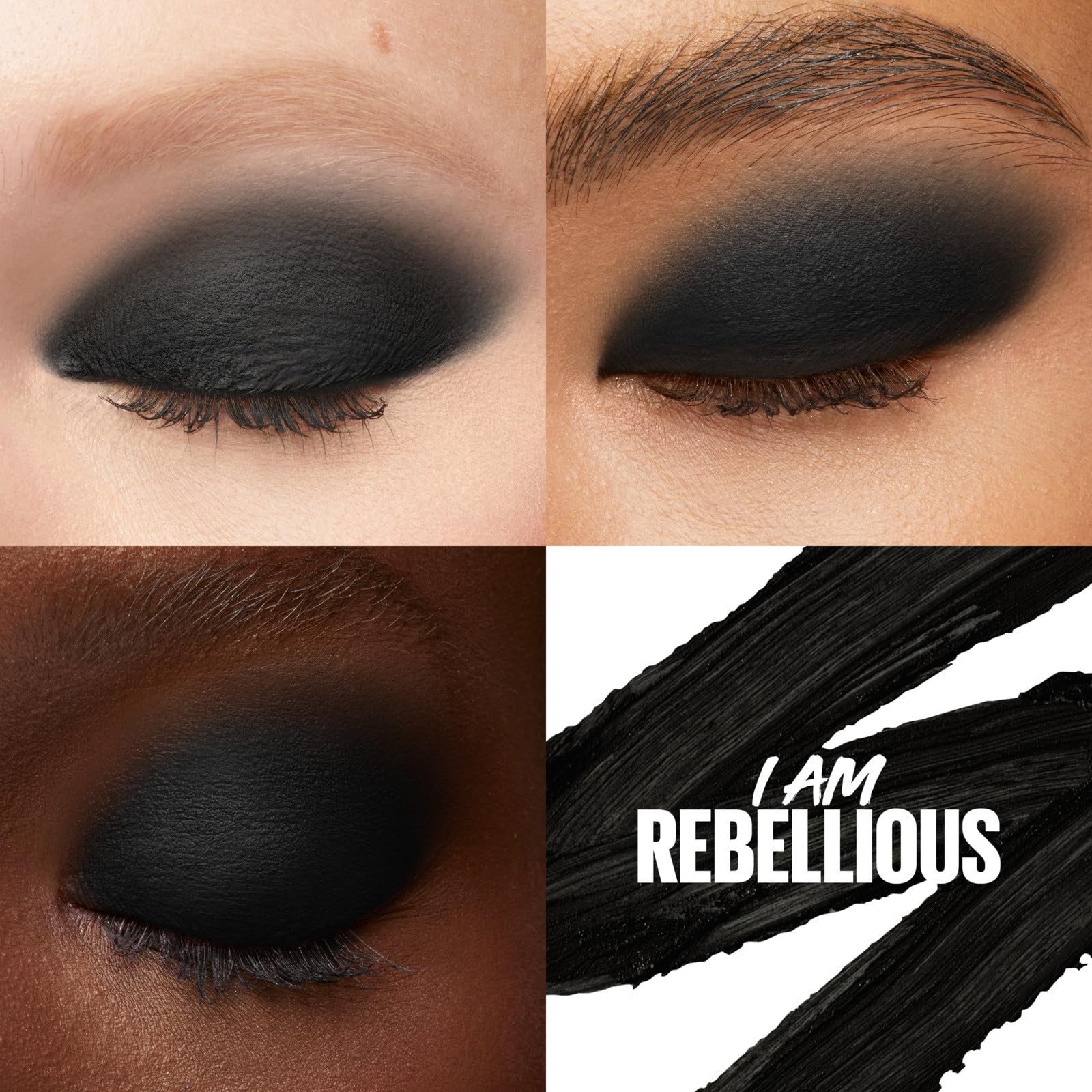 maybelline close-up of matte black tip gliding for precise, creamy application