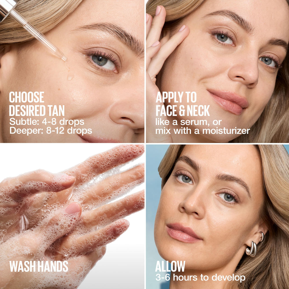 maybelline side-by-side before and after face showing natural glow