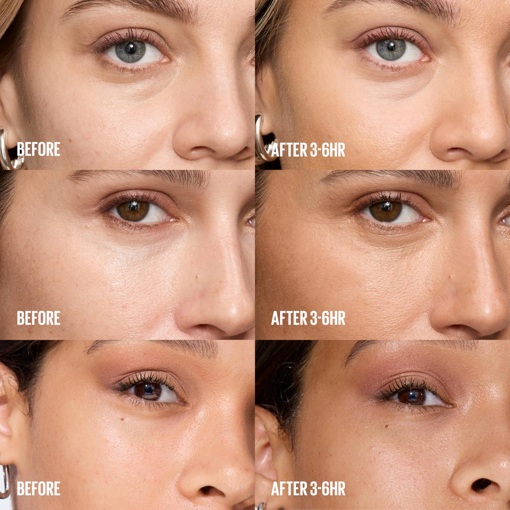 maybelline applying drops to neck for seamless color transition