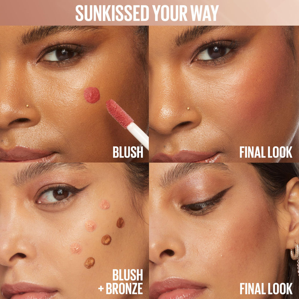 MAYBELLINE product being blended on cheeks for natural sunkissed finish